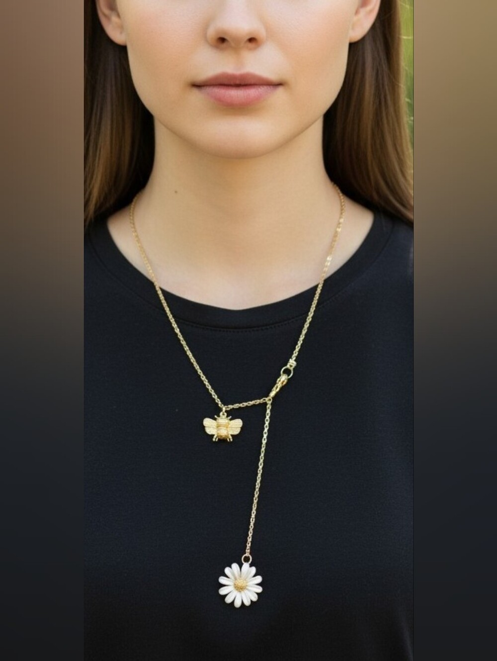 NWT NEW Kate Spade 'bee my love' Crystal blooms Daisy Flower necklace